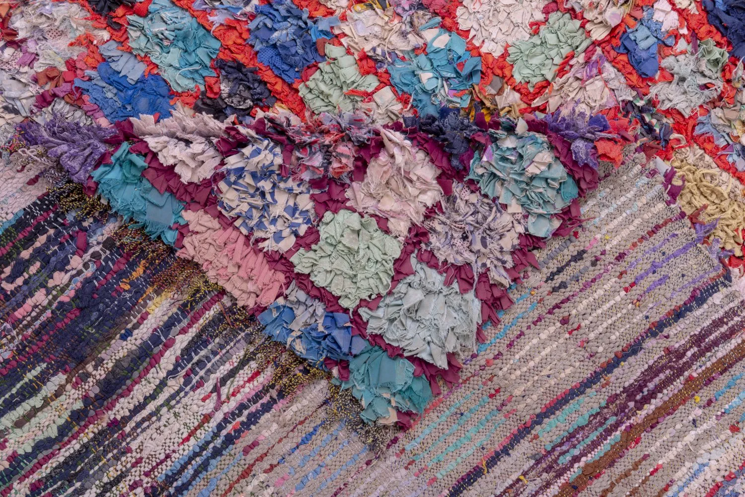 Marokkansk berber tæppe Boucherouite 255 x 125 cm