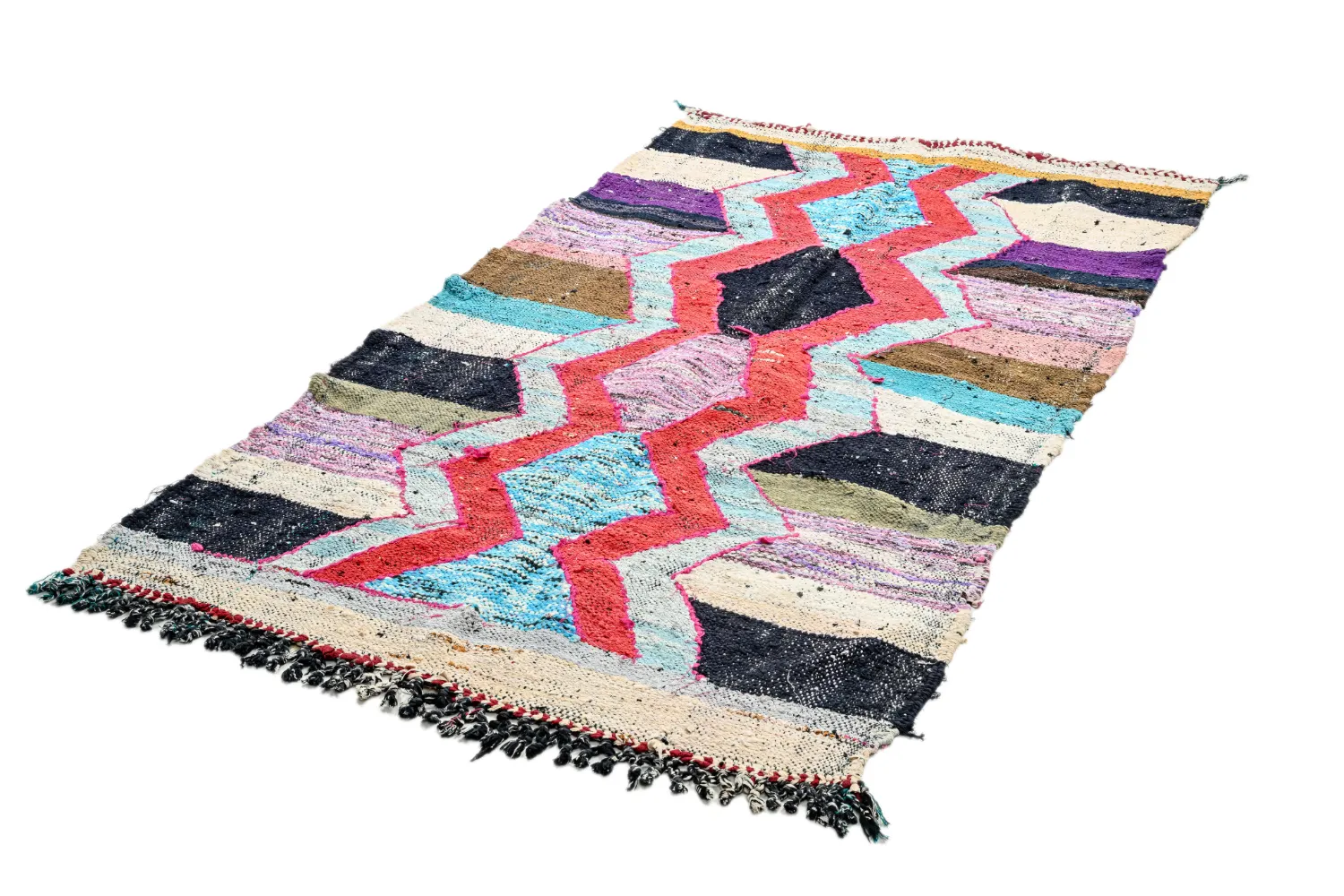 Marokkansk berber tæppe Boucherouite 115 x 220 cm