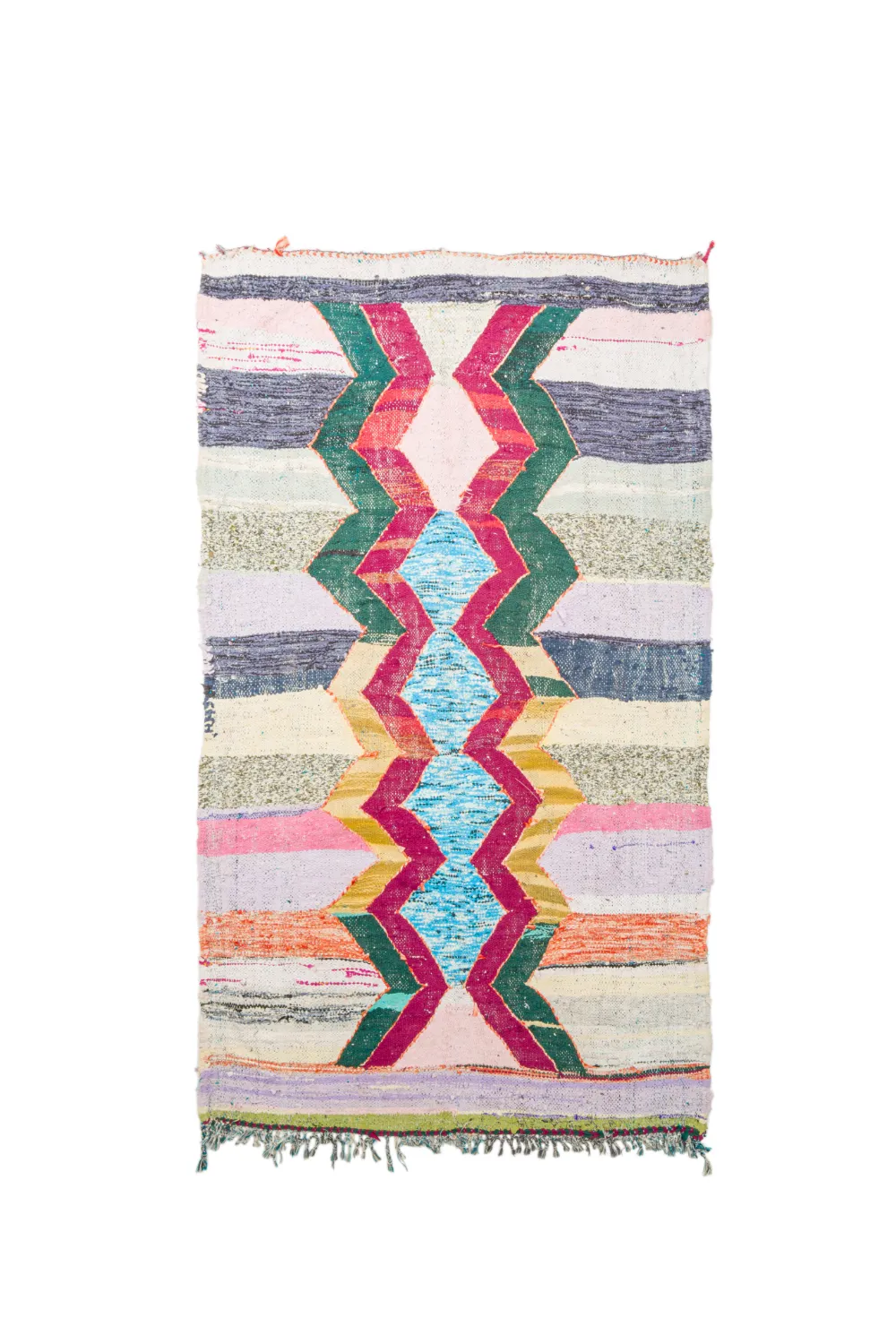 Marokkansk berber tæppe Boucherouite 125 x 215 cm