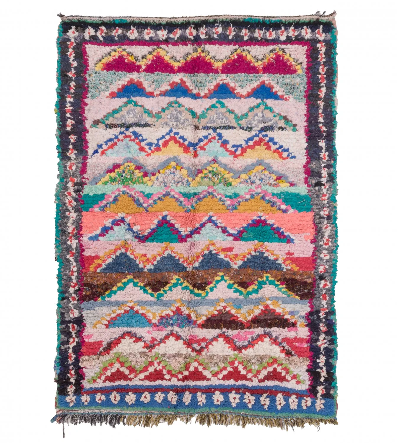 Marokkansk berber tæppe Boucherouite 195 x 135 cm