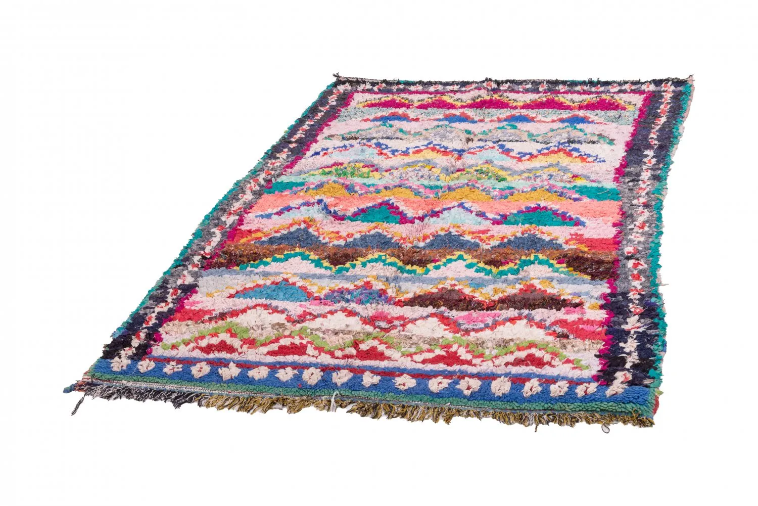 Marokkansk berber tæppe Boucherouite 195 x 135 cm