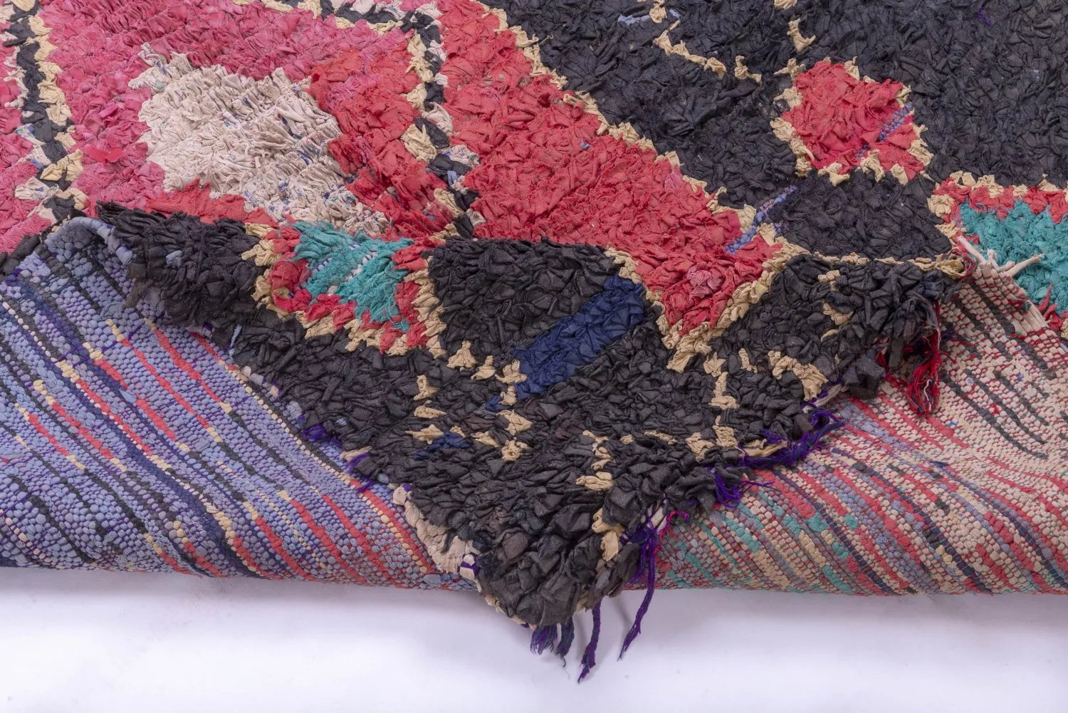 Marokkansk berber tæppe Boucherouite 275 x 135 cm