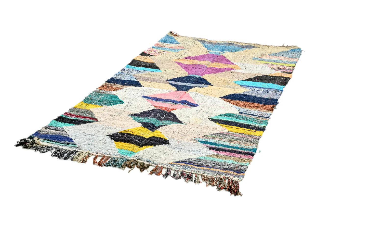 Marokkansk berber tæppe Boucherouite 120 x 200 cm