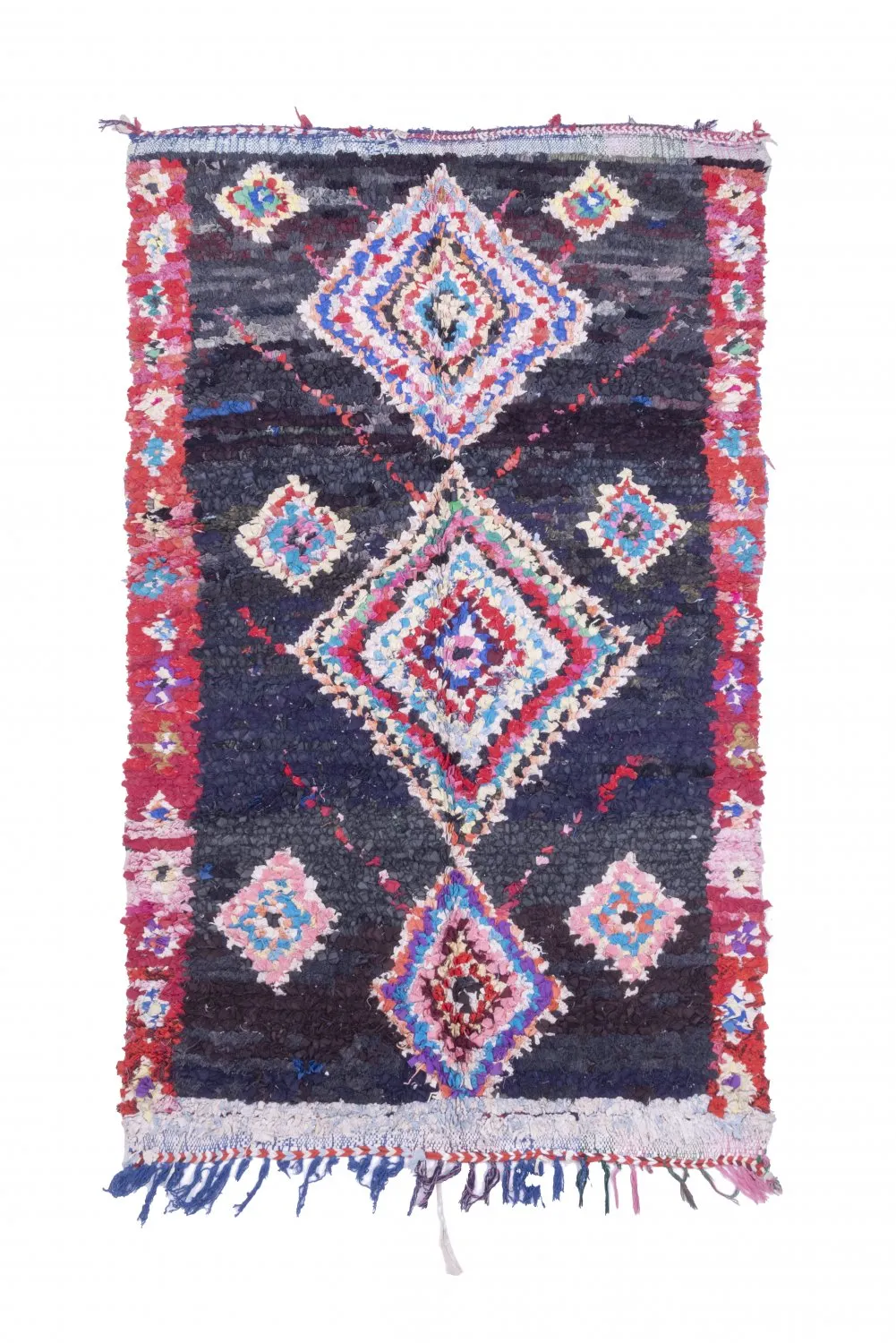 Marokkansk berber tæppe Boucherouite 220 x 130 cm