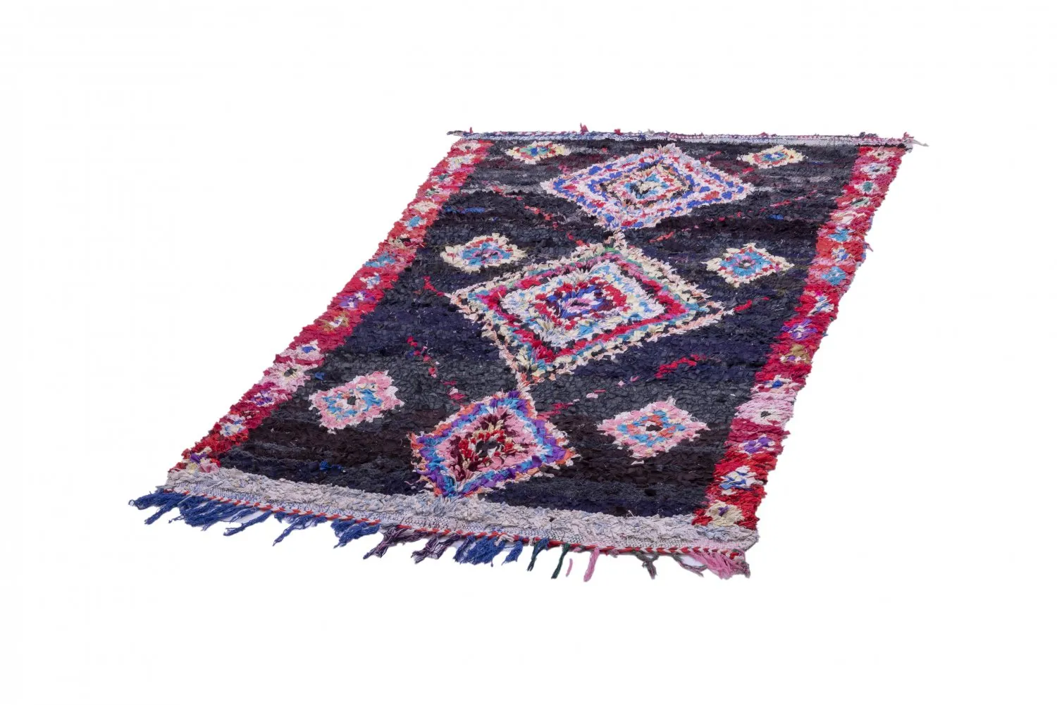 Marokkansk berber tæppe Boucherouite 220 x 130 cm