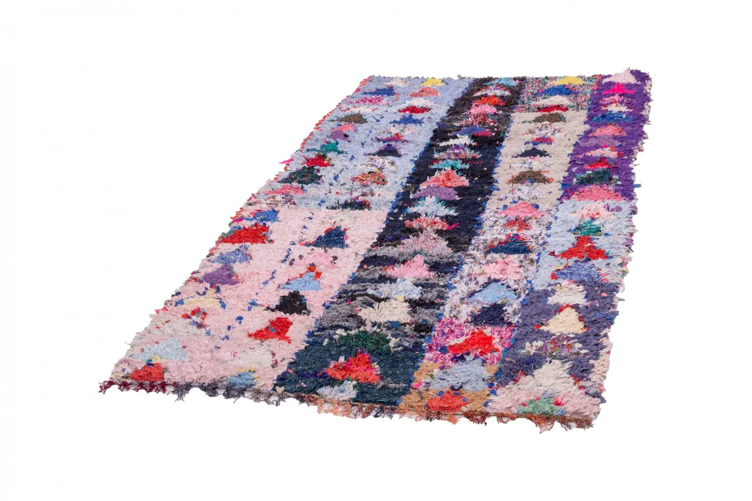 Marokkansk berber tæppe Boucherouite 225 x 120 cm