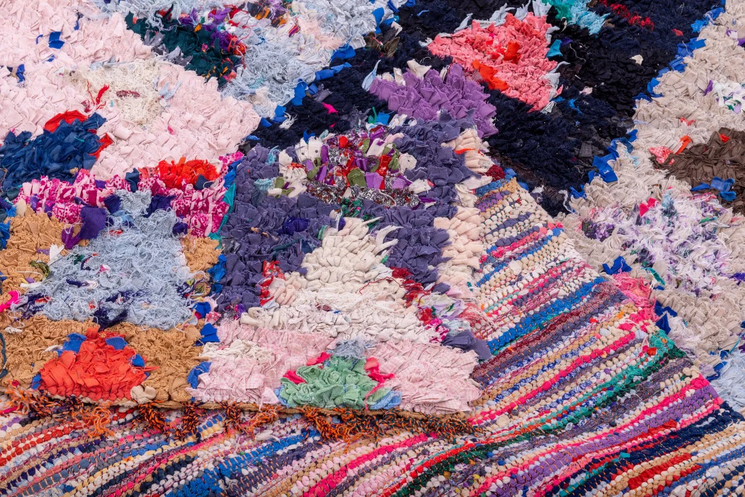 Marokkansk berber tæppe Boucherouite 225 x 120 cm