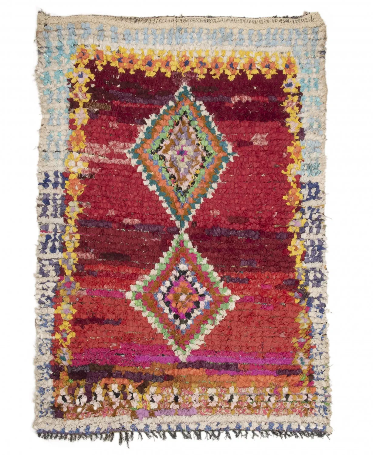 Marokkansk berber tæppe Boucherouite 210 x 140 cm