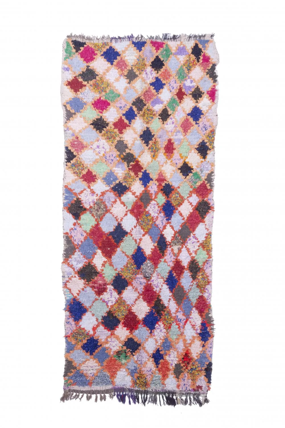 Marokkansk berber tæppe Boucherouite 245 x 105 cm