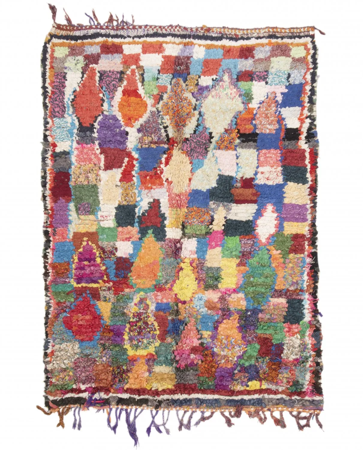 Marokkansk berber tæppe Boucherouite 210 x 150 cm