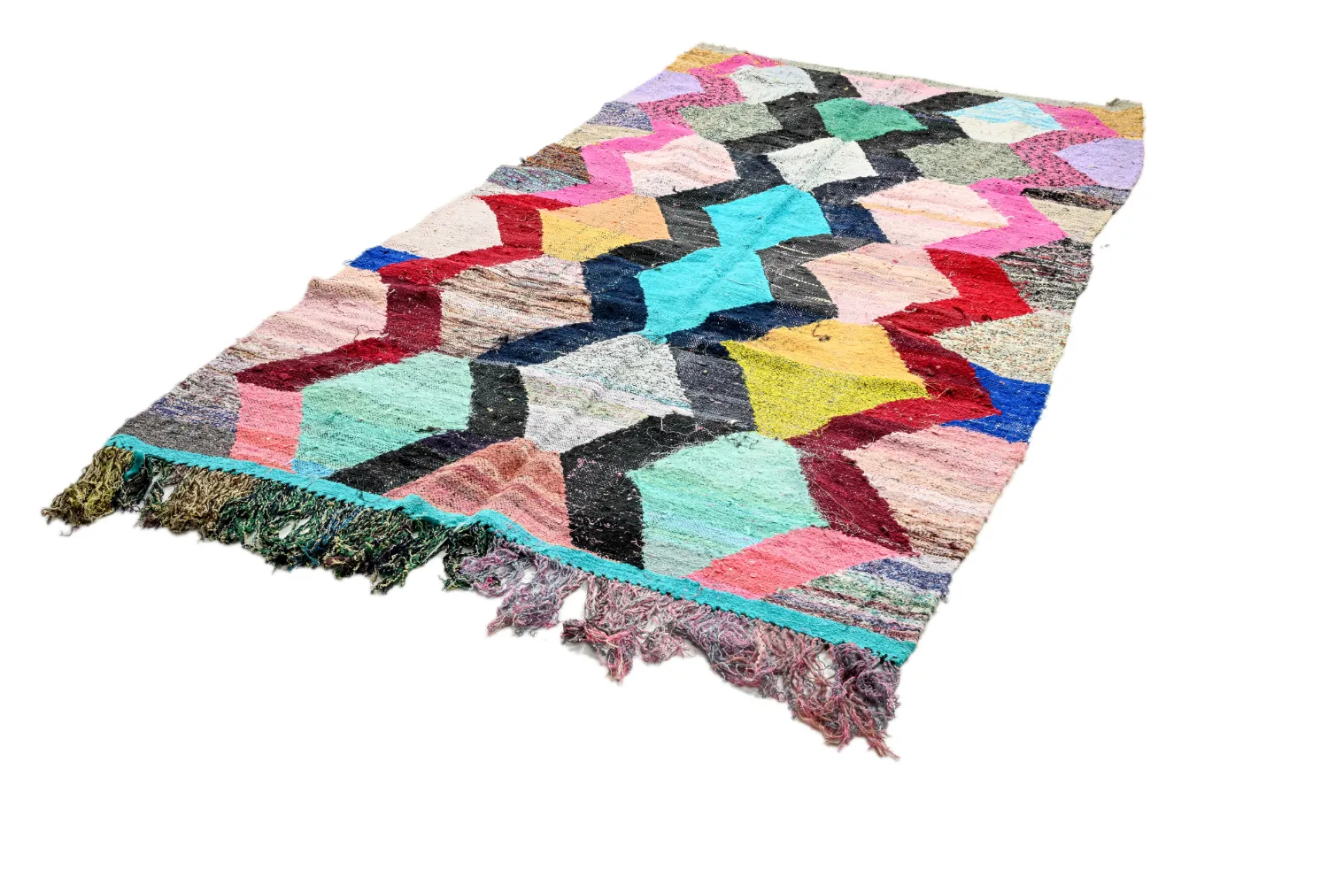 Marokkansk berber tæppe Boucherouite 140 x 260 cm