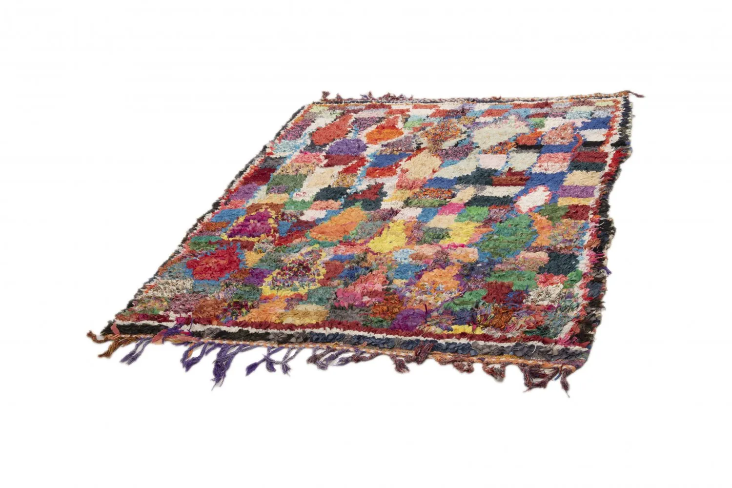 Marokkansk berber tæppe Boucherouite 210 x 150 cm