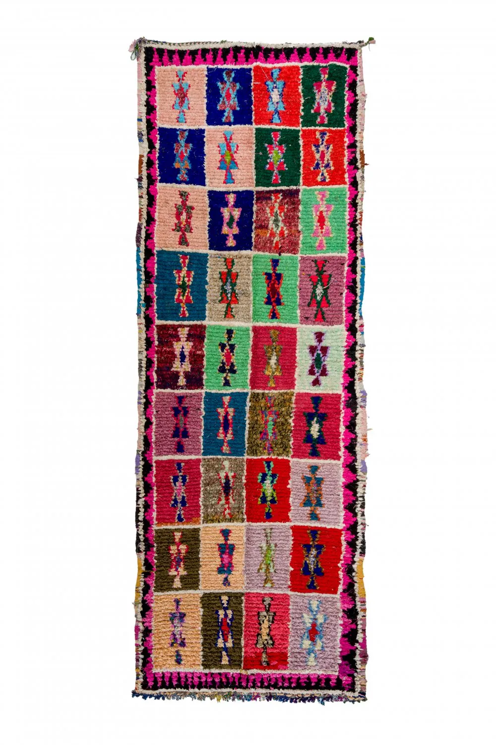 Marokkansk berber tæppe Boucherouite 360 x 130 cm