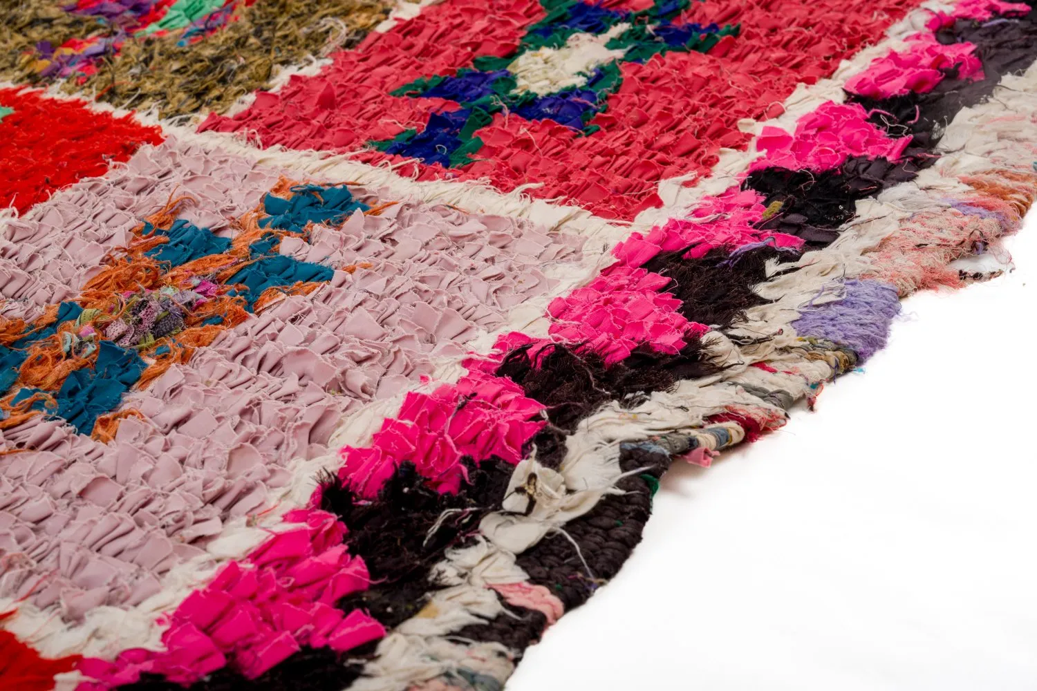Marokkansk berber tæppe Boucherouite 360 x 130 cm