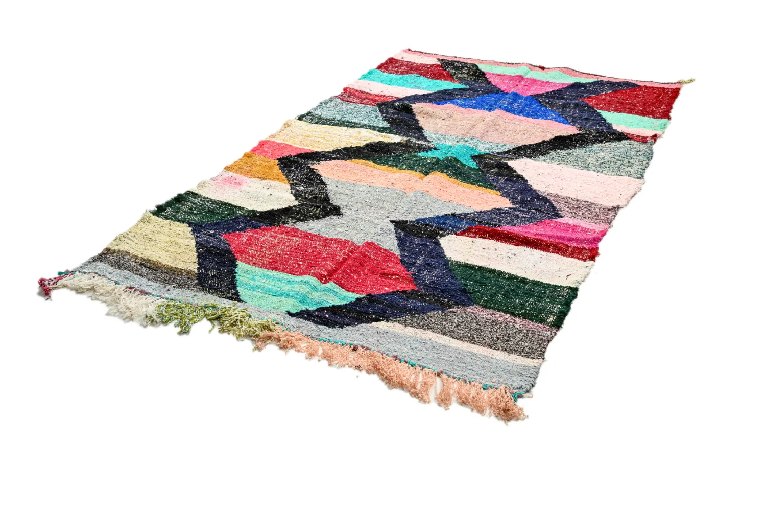 Marokkansk berber tæppe Boucherouite 135 x 240 cm