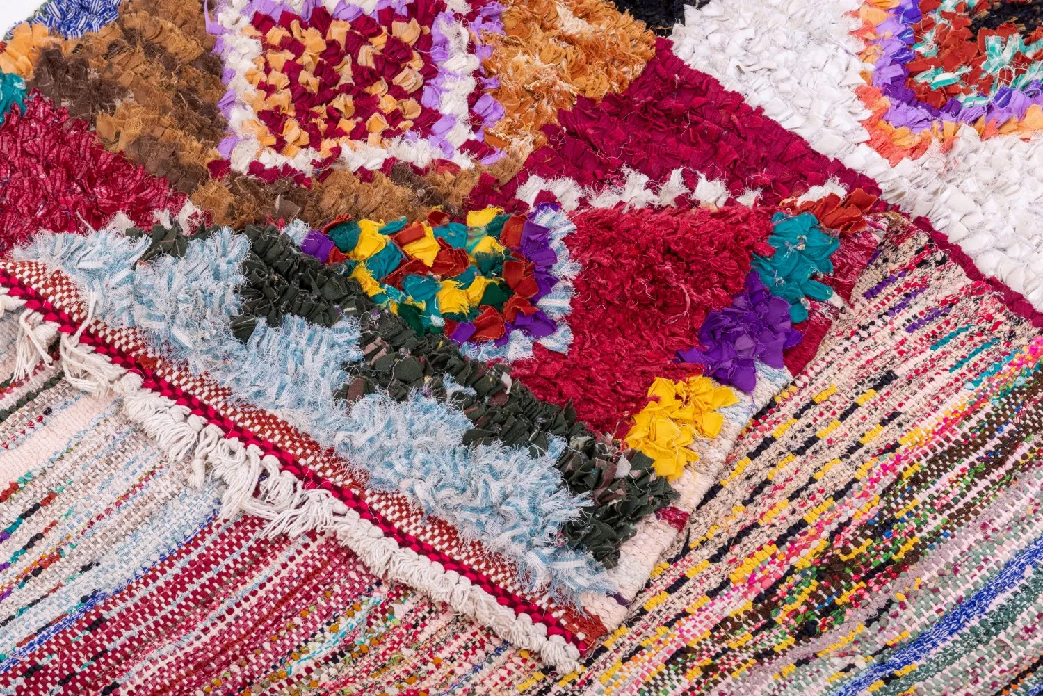 Marokkansk berber tæppe Boucherouite 205 x 120 cm