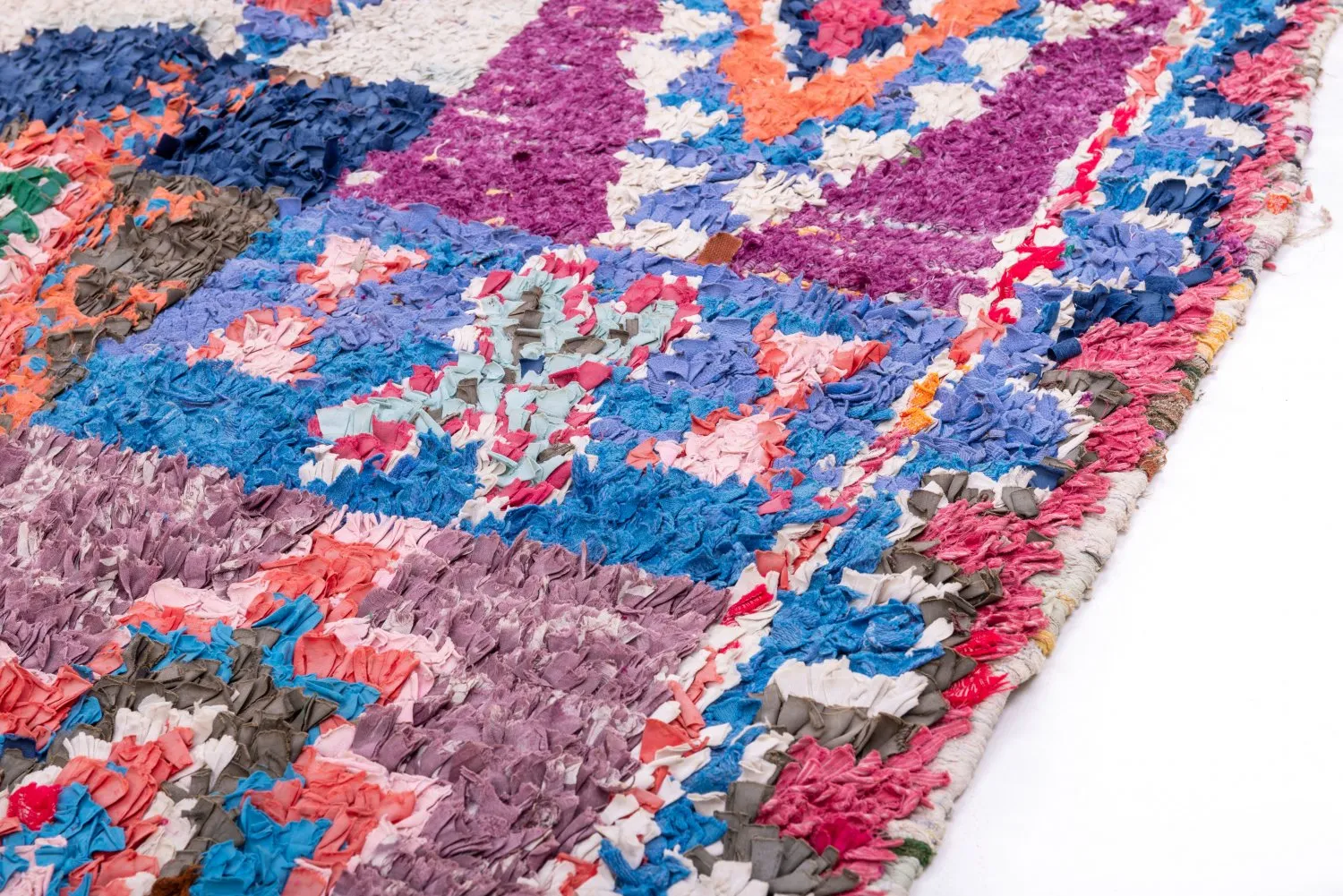 Marokkansk berber tæppe Boucherouite 225 x 115 cm