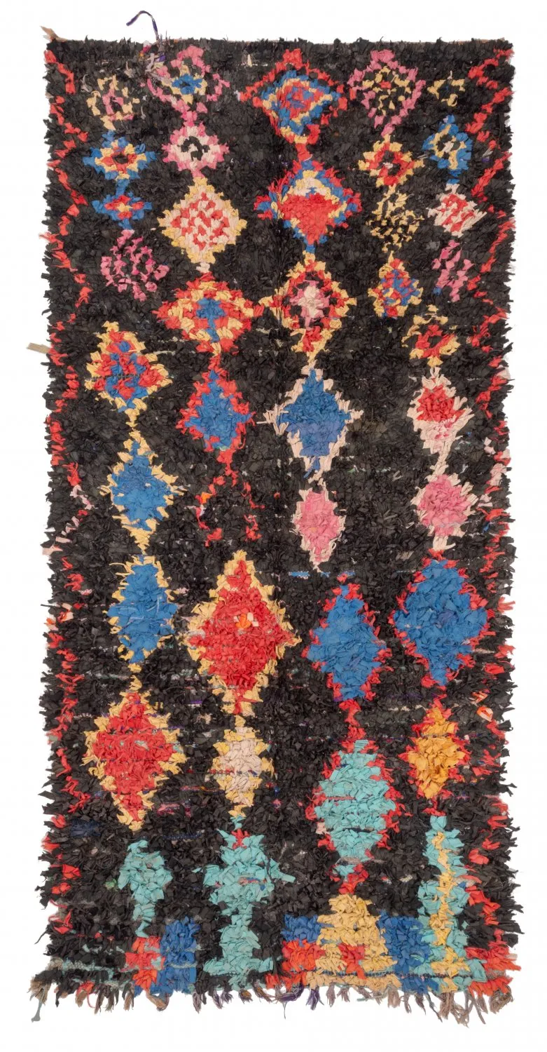 Marokkansk berber tæppe Boucherouite 260 x 125 cm