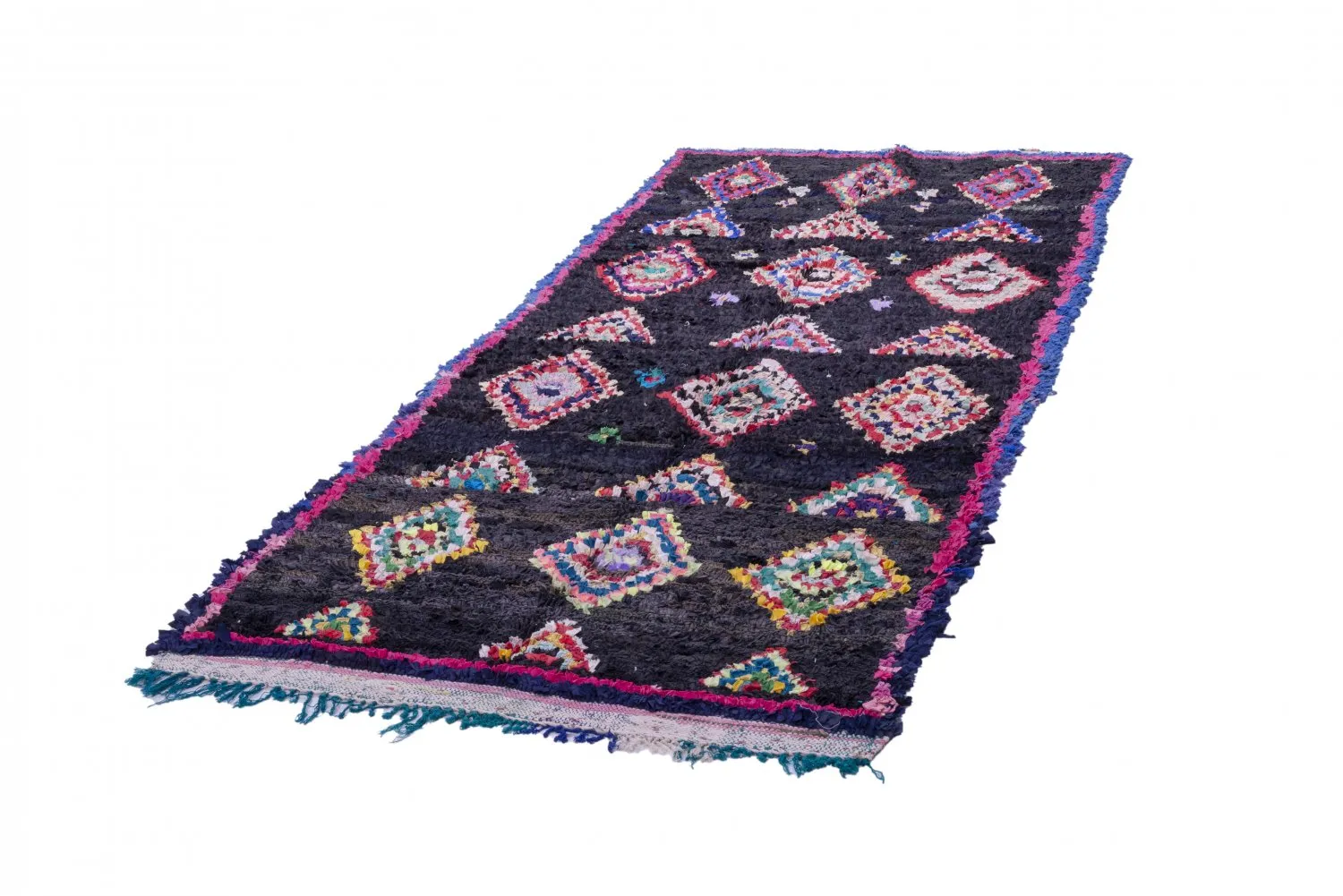 Marokkansk berber tæppe Boucherouite 245 x 115 cm