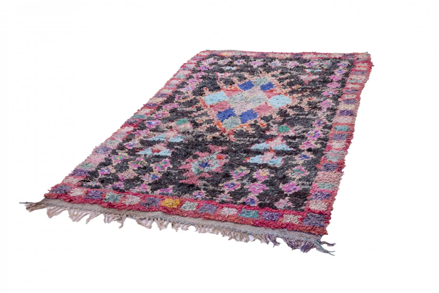 Marokkansk berber tæppe Boucherouite 210 x 125 cm