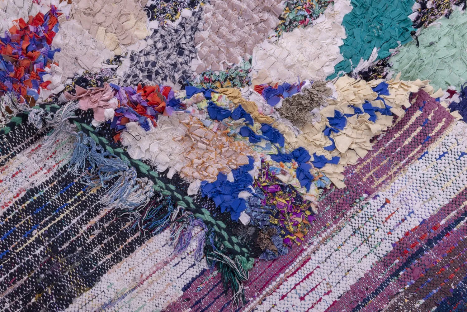 Marokkansk berber tæppe Boucherouite 225 x 135 cm