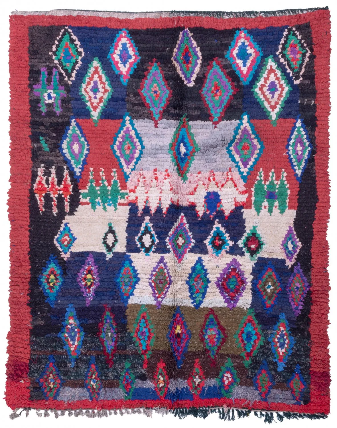 Marokkansk berber tæppe Boucherouite 190 x 160 cm
