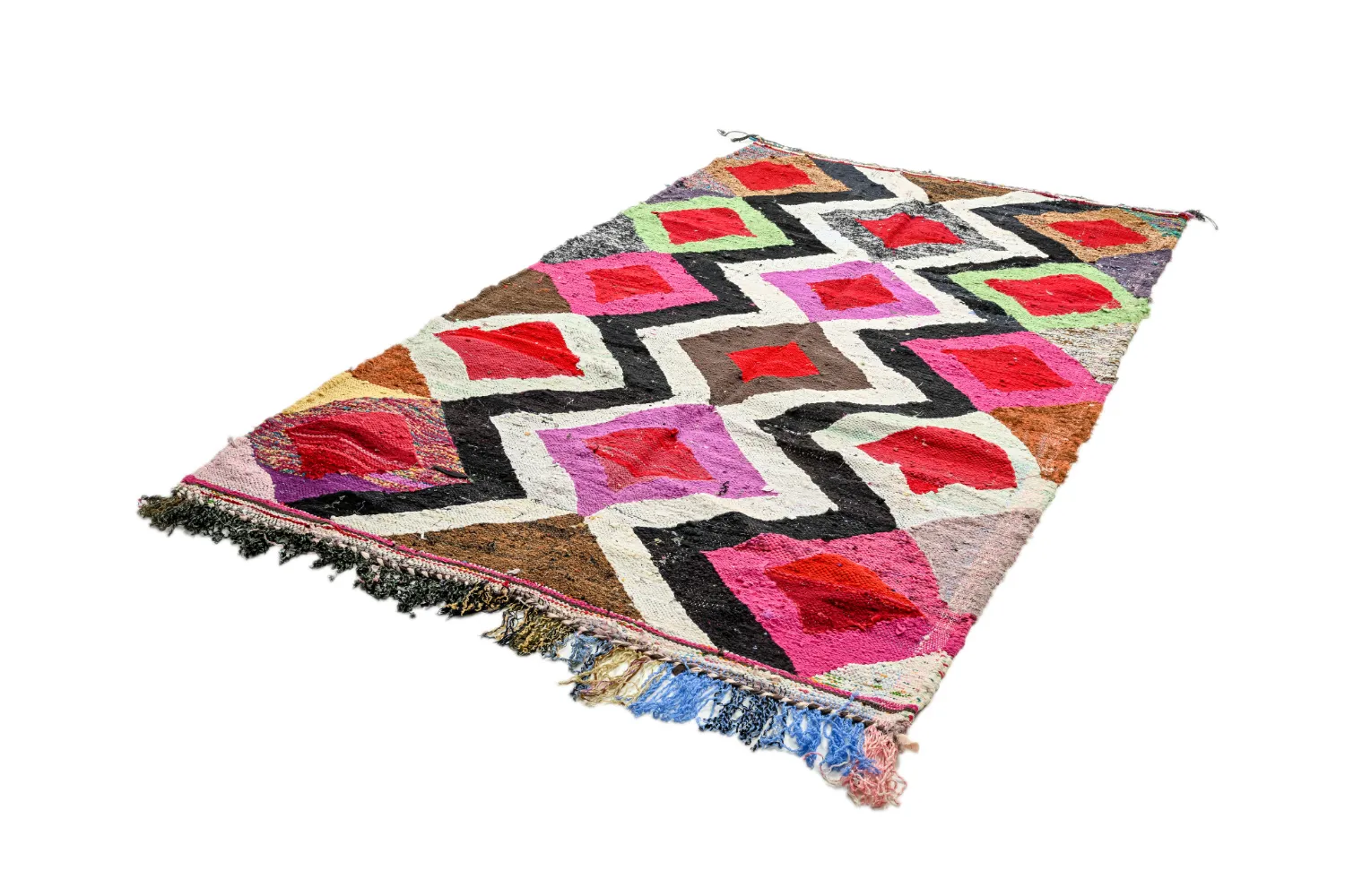 Marokkansk berber tæppe Boucherouite 145 x 260 cm