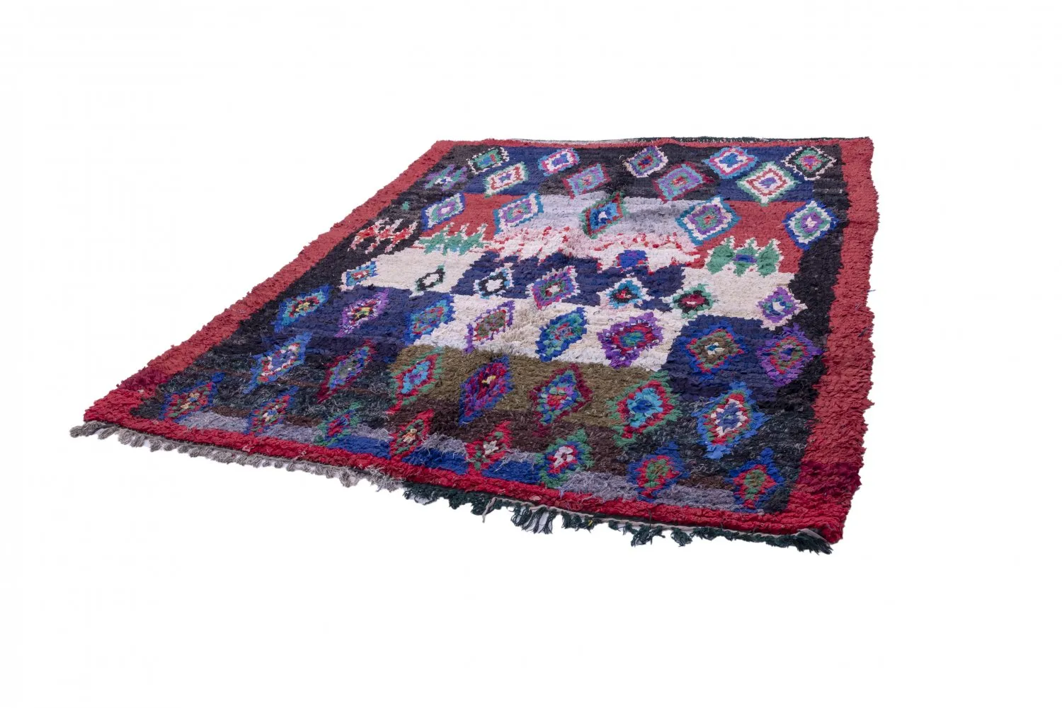 Marokkansk berber tæppe Boucherouite 190 x 160 cm