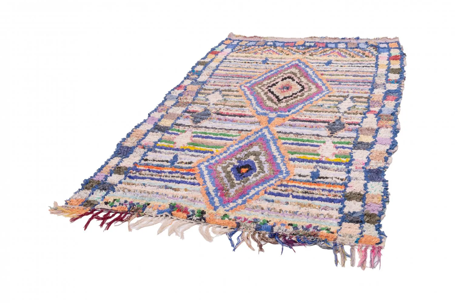 Marokkansk berber tæppe Boucherouite 225 x 140 cm