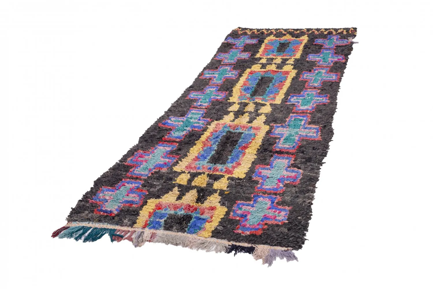 Marokkansk berber tæppe Boucherouite 310 x 115 cm