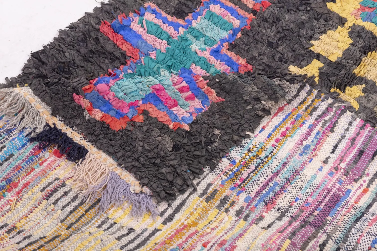 Marokkansk berber tæppe Boucherouite 310 x 115 cm