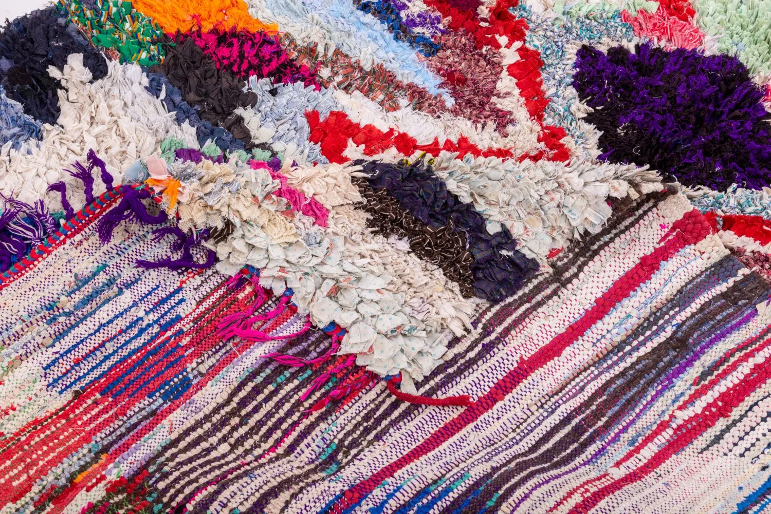 Marokkansk berber tæppe Boucherouite 245 x 140 cm