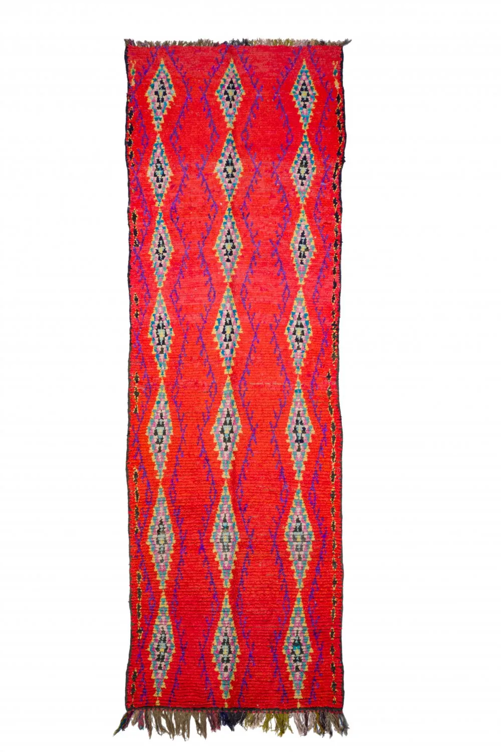 Marokkansk berber tæppe Boucherouite 440 x 135 cm