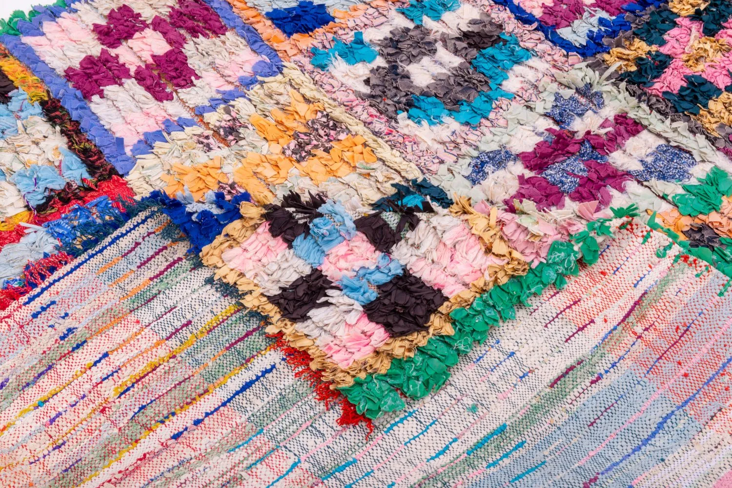 Marokkansk berber tæppe Boucherouite 195 x 150 cm