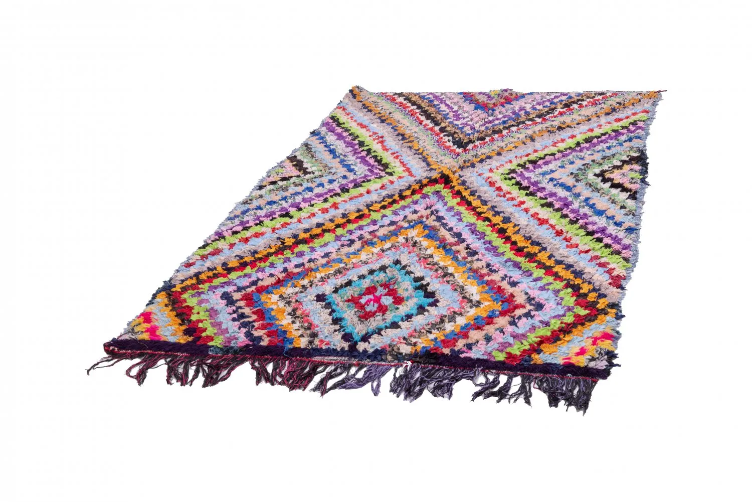 Marokkansk berber tæppe Boucherouite 225 x 140 cm