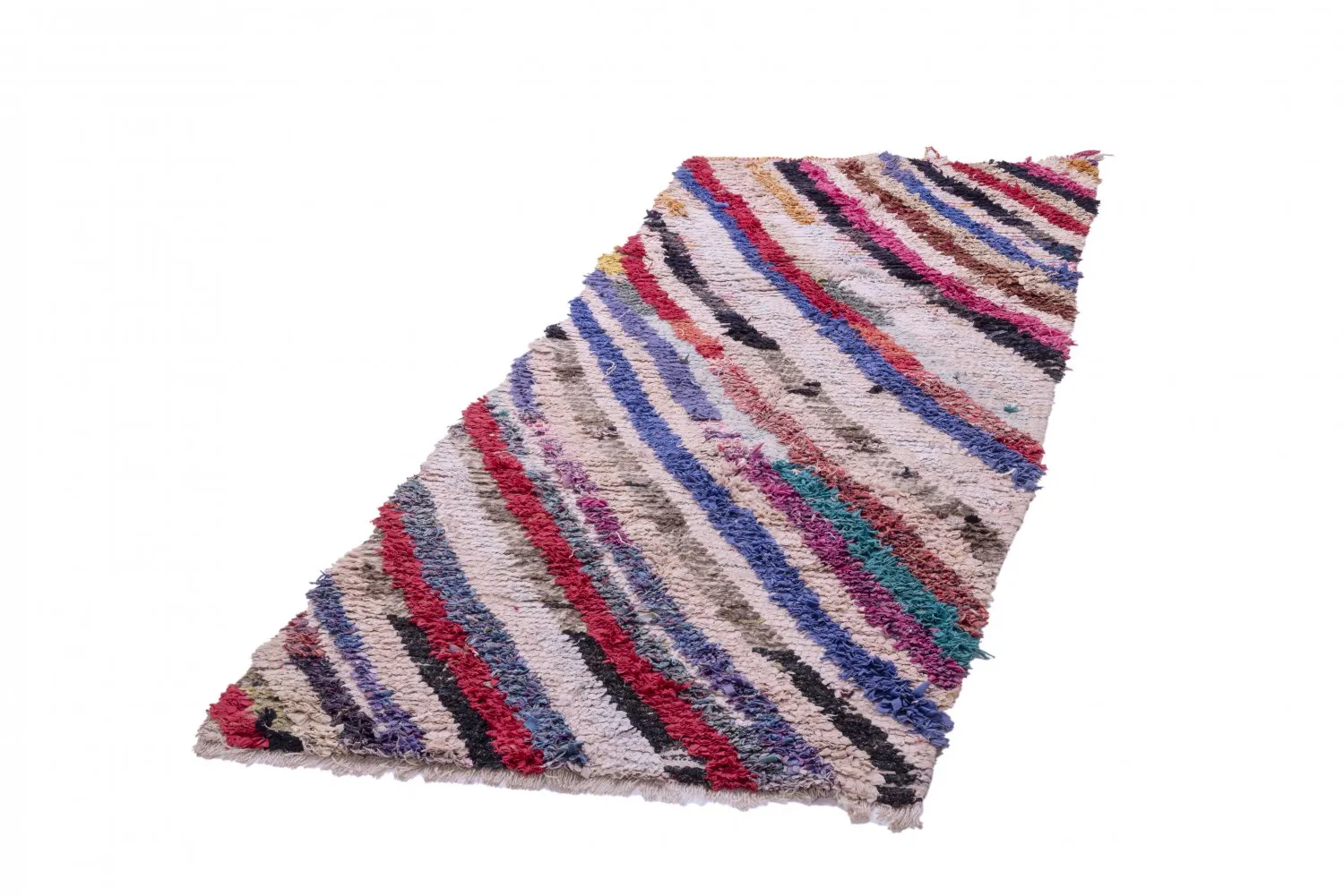 Marokkansk berber tæppe Boucherouite 250 x 100 cm
