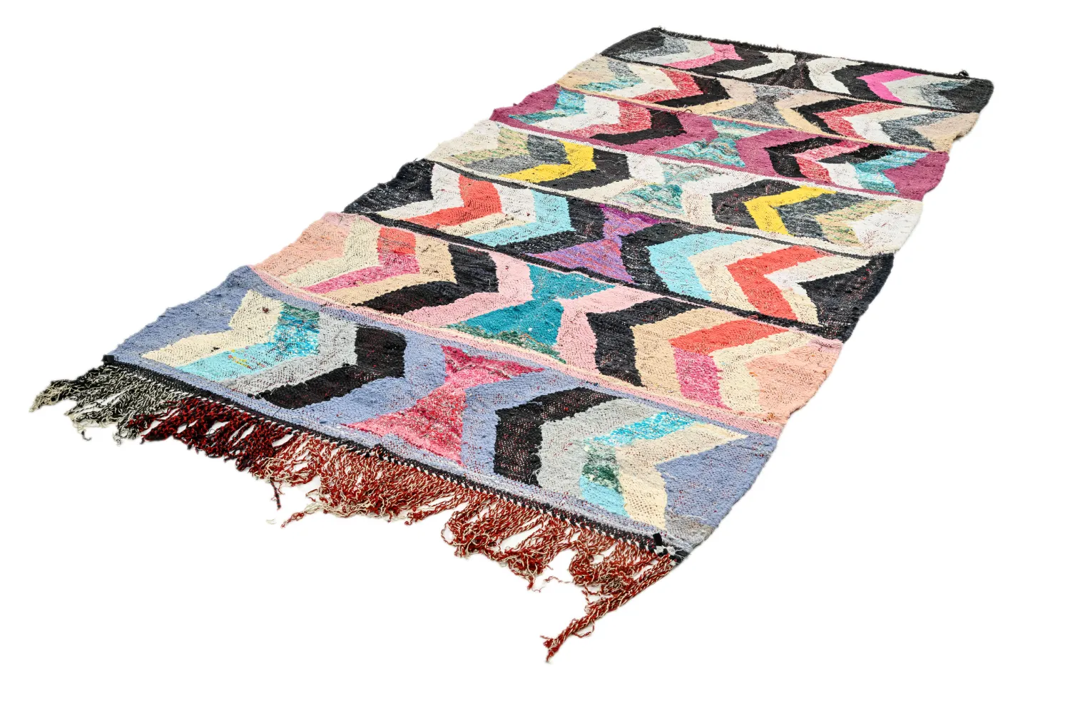 Marokkansk berber tæppe Boucherouite 130 x 290 cm