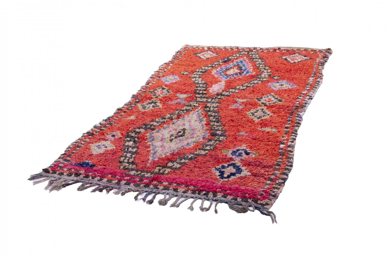 Marokkansk berber tæppe Boucherouite 250 x 130 cm