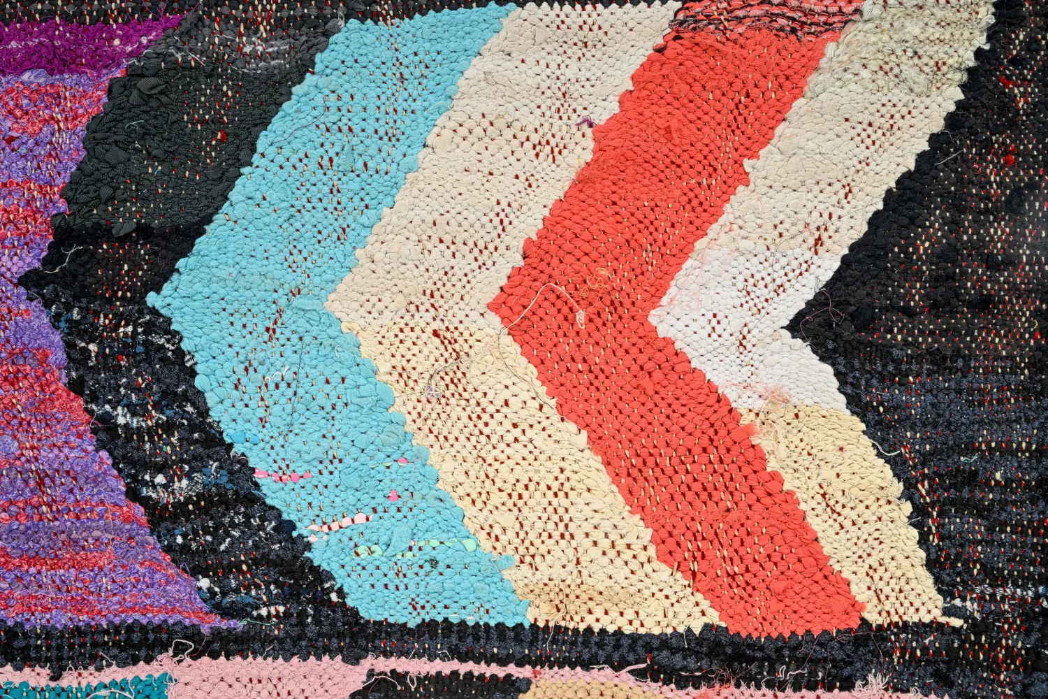 Marokkansk berber tæppe Boucherouite 130 x 290 cm