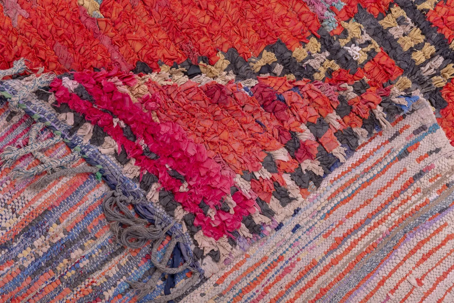 Marokkansk berber tæppe Boucherouite 250 x 130 cm
