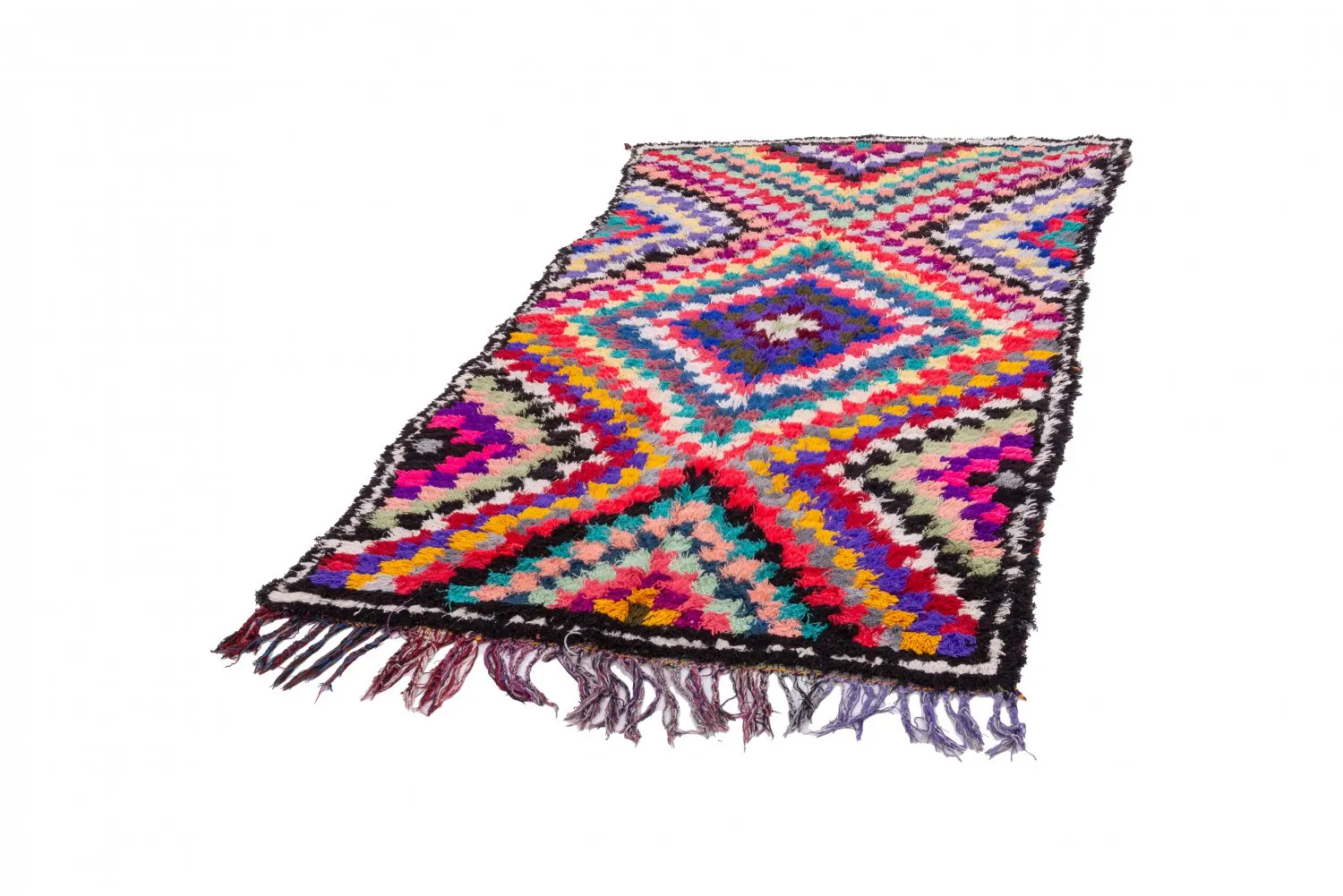 Marokkansk berber tæppe Boucherouite 225 x 125 cm