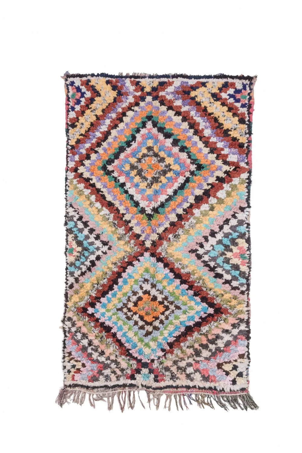 Marokkansk berber tæppe Boucherouite 215 x 120 cm