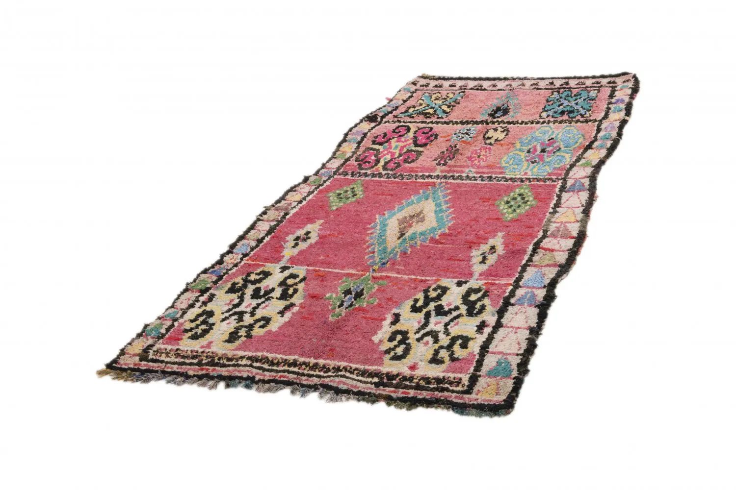 Marokkansk berber tæppe Boucherouite 240 x 105 cm