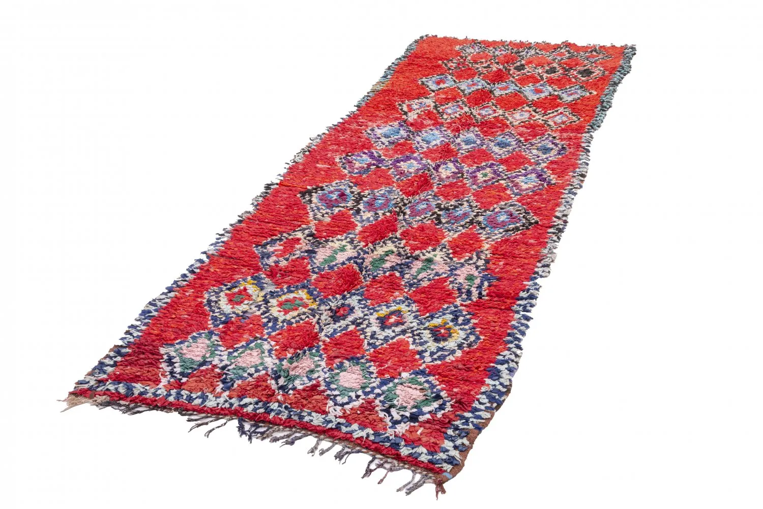 Marokkansk berber tæppe Boucherouite 295 x 110 cm