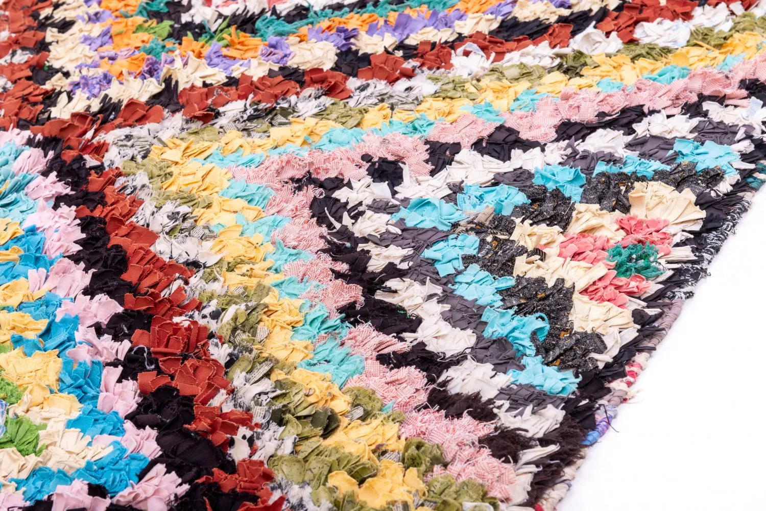 Marokkansk berber tæppe Boucherouite 215 x 120 cm