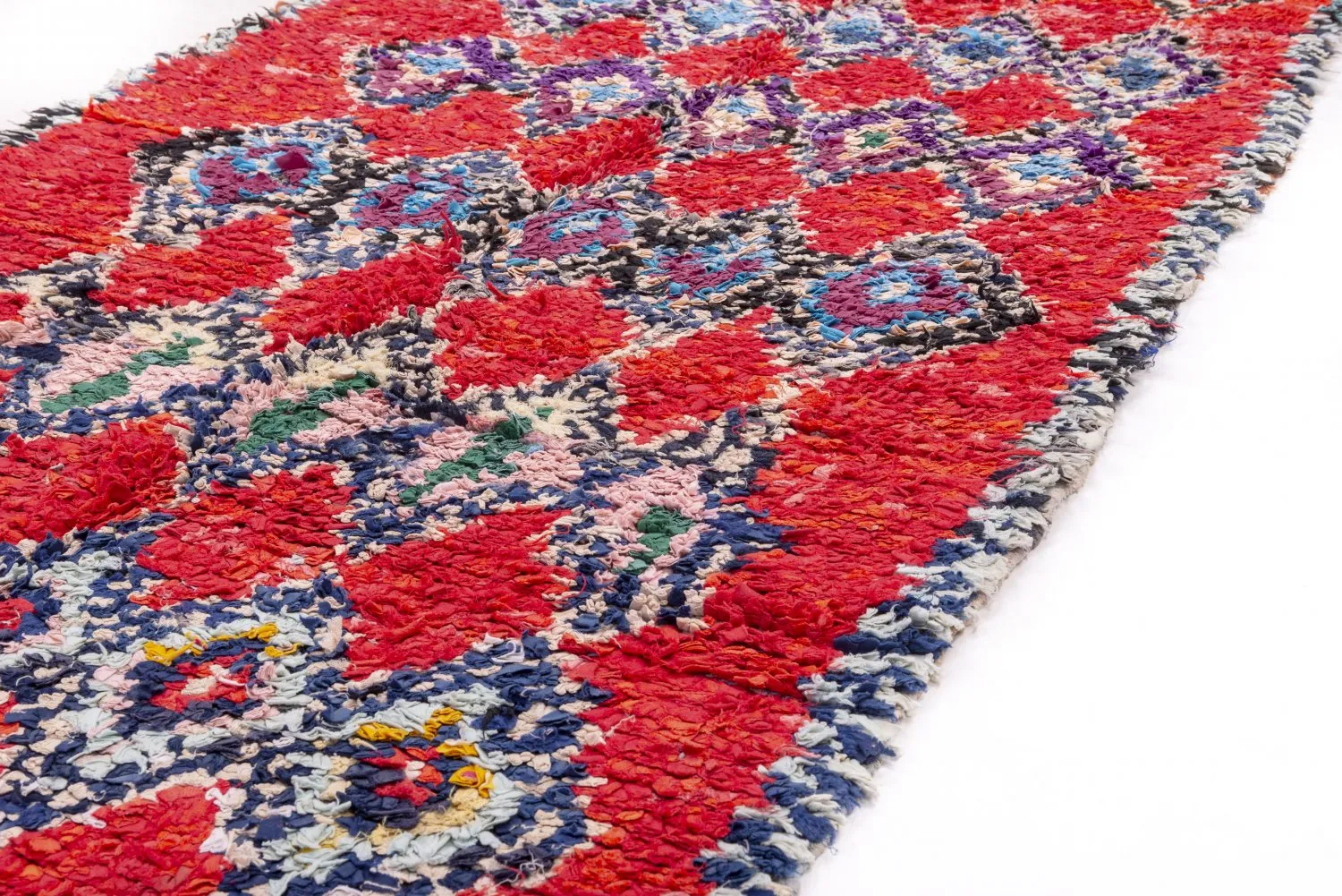 Marokkansk berber tæppe Boucherouite 295 x 110 cm
