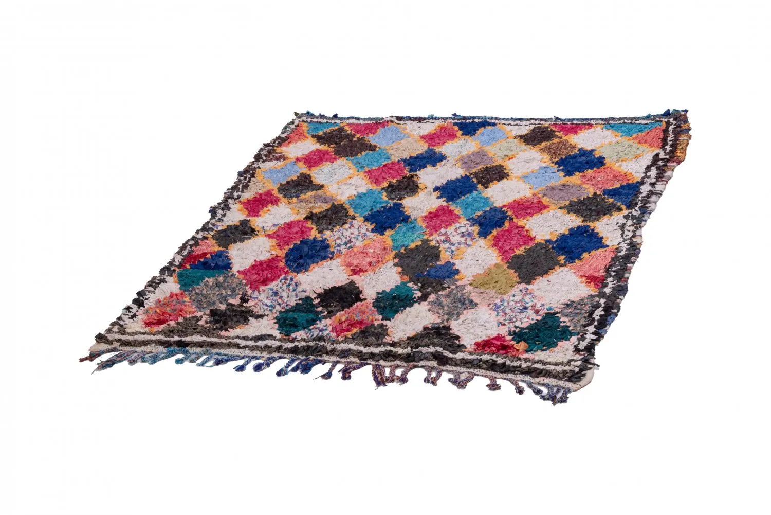 Marokkansk berber tæppe Boucherouite 185 x 150 cm