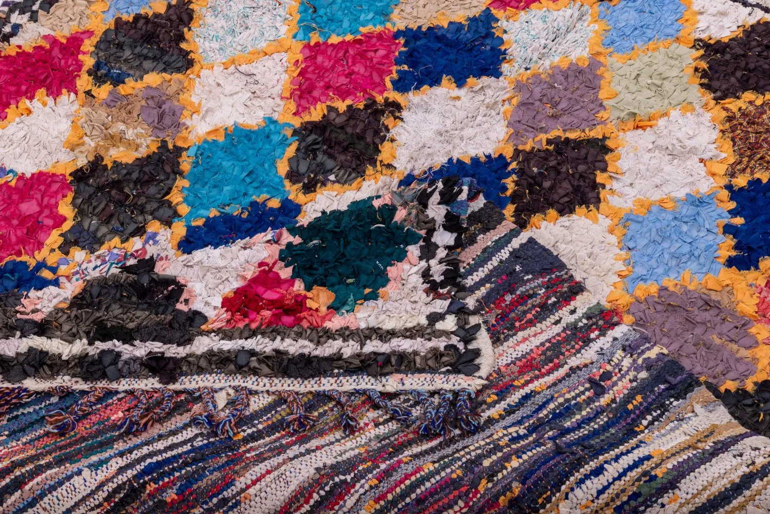 Marokkansk berber tæppe Boucherouite 185 x 150 cm