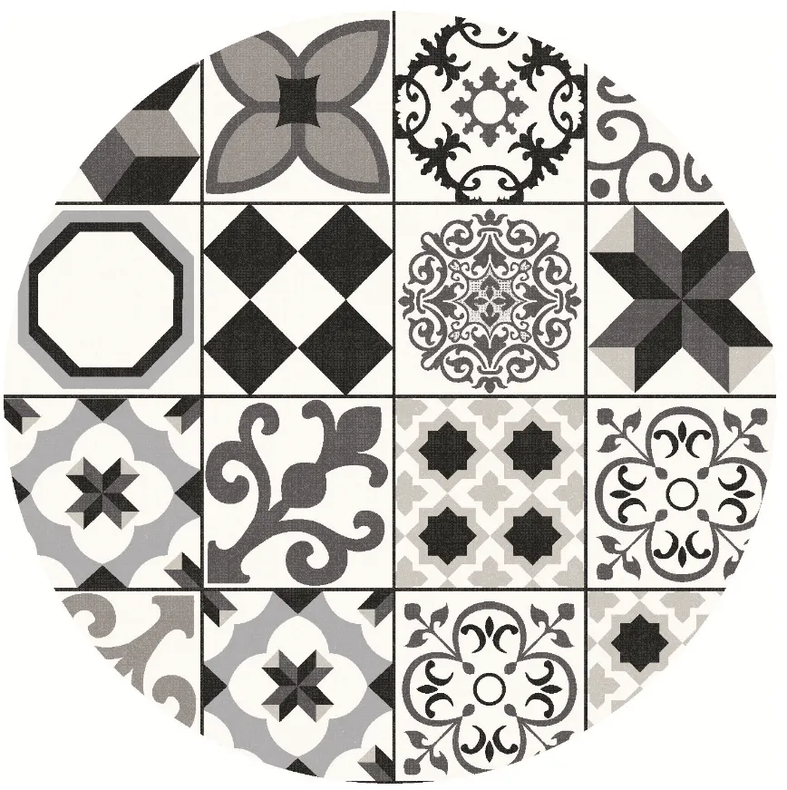 Rundt tæppe - Avent (beige/sort)