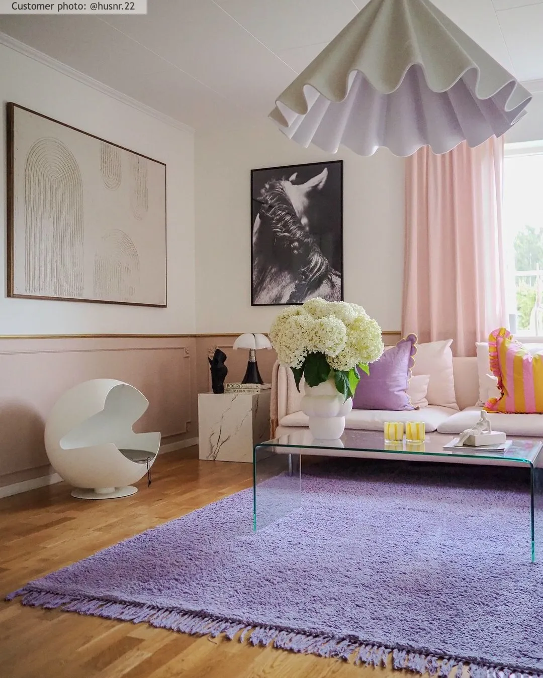 Ryatæpper - Alba Natural Cotton Shaggy (lilla)